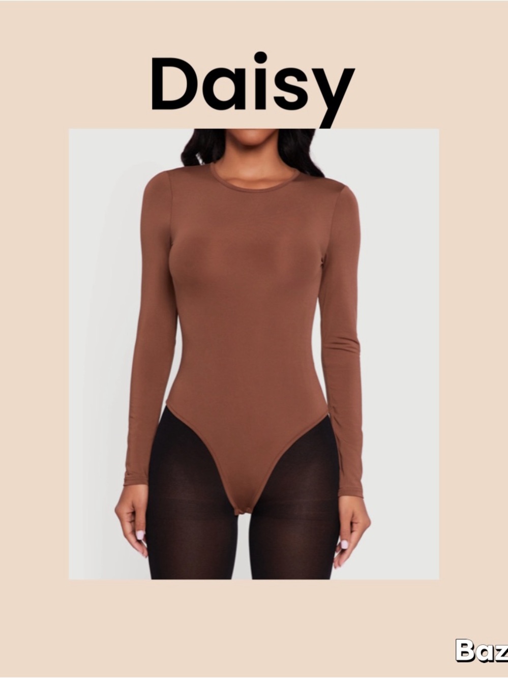 Daisy Log Sleeve Crewneck Bodysuit Size 2X